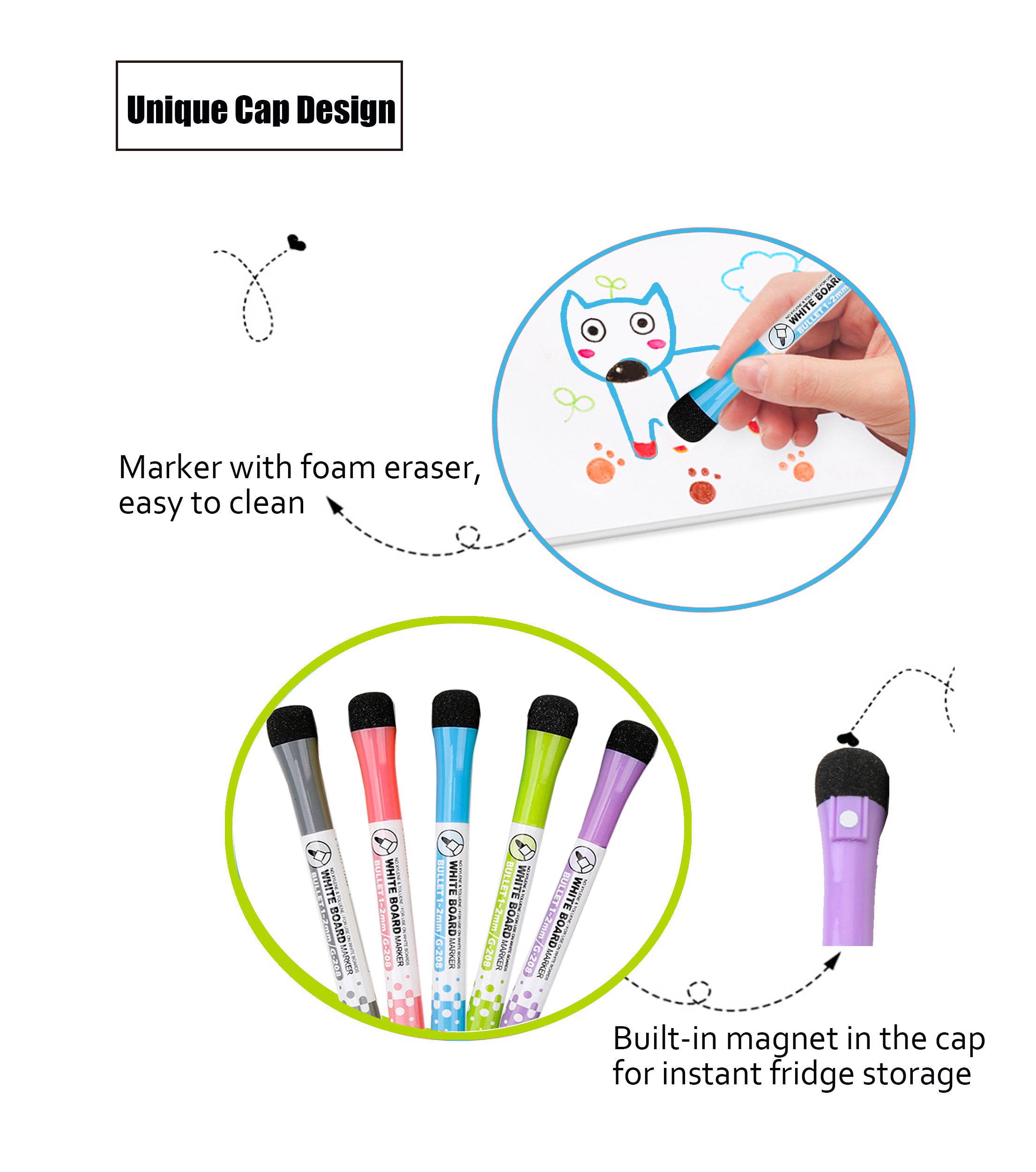 MAGNO Magnetic Dry Erase Calendar for Refrigerator x2 PCS - 17x13'' Jumbo Monthly Fridge Planner Whiteboard Kit with 5 Fine Point Markers
